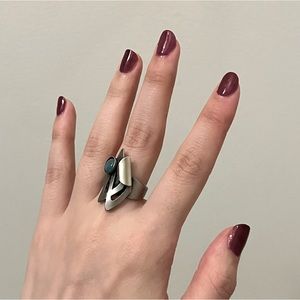 handmade christophe poly unique silver ring